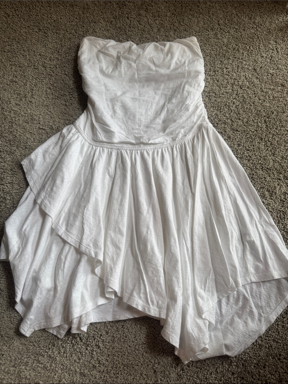 aerie Strapless handkerchief mini dress